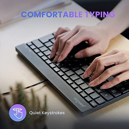 Perixx PERIBOARD-326 Wired Mini Backlit USB Keyboard with Low Profile Keys, US English Layout (11607) - style: backlit - USB