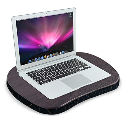 Lap Laptop Desk - Portable Lap Desk with Pillow Cushion, Fits up to 15.6 inch Laptop for Home Office Students Use as Computer Laptop Stand, Book Tablet(1-Dark Grey) - color: 1-dark Grey