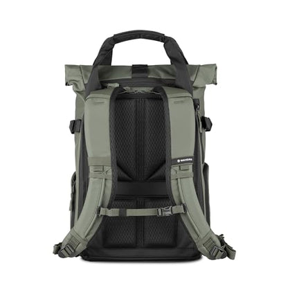 WANDRD PRVKE Rolltop 21L V4 Photography Bundle – Expandable Travel Camera Backpack with Essential Camera Cube and Laptop Sleeve - color: Wasatch Green, size: 21L (Photography Bundle), style: Rolltop