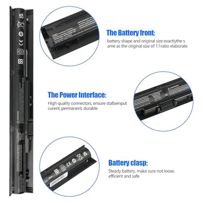 VI04 Notebook Battery for HP Spare 756743-001 756478-851 756744-001 | V104 756745-001 756478-851 for HP Pavilion 15-P 17-F Series 15-p011na 15-p165sa 15-p214dx 15-p003ax 17-f115dx 2800mAh/41Wh - size: 12.08*2.79*1.85 inch VI04