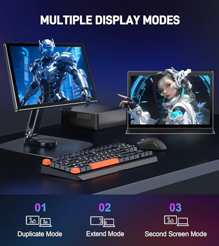 10.1 inch Portable Touchscreen Monitor, Screen Extender 1920x1200 IPS Travel Small Monitor with Cover, USB-C HDMI Computer Touch Screen Display for Laptop Windows PC, PS5/4 Xbox No Touch - size: 10 inch