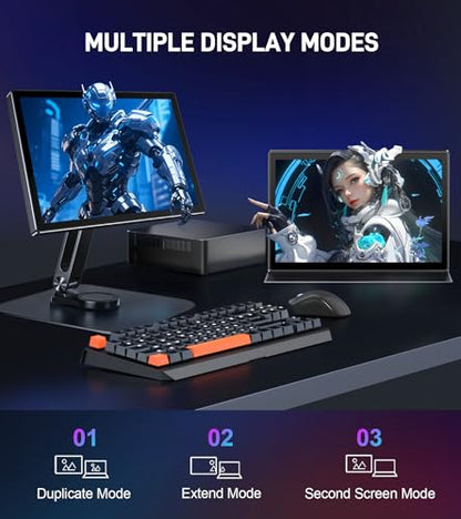 10.1 inch Portable Touchscreen Monitor, Screen Extender 1920x1200 IPS Travel Small Monitor with Cover, USB-C HDMI Computer Touch Screen Display for Laptop Windows PC, PS5/4 Xbox No Touch - size: 10 inch