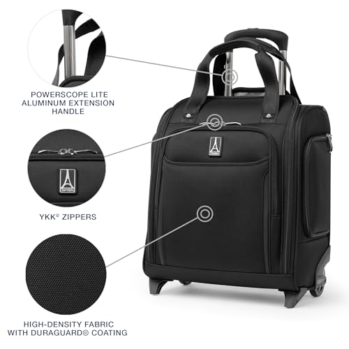 Travelpro Crew Classic Lightweight Softside Luggage, Rolling Underseat Carry on Bag, 14" Laptop or Tablet Sleeve, Men and Women, 17-Inch, Black - color: Black
