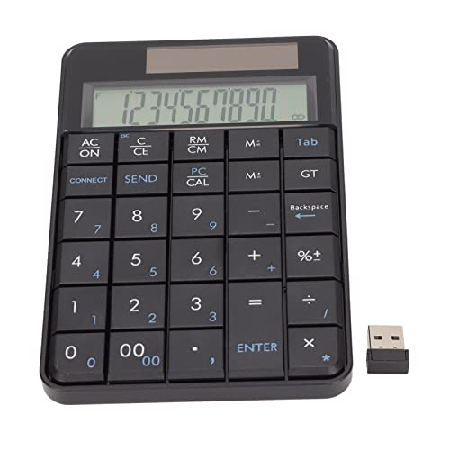 LICAEVEY Calculator Number Pad,Wireless 2.4G 2-in-1 Digital MiniUSB Keypad with Display Calculator 29 Keys Ergonomic Design Wireless Number Pad