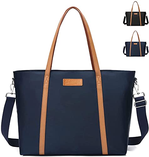 BUG Lightweight Women Laptop Tote Bag for Work, Casual Handbag for Travel Beach College Teacher - color: Navy Blue