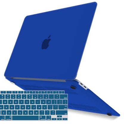 IBENZER Compatible with New MacBook Air 13 inch Case 2022 2021 2020 M1 A2337 A2179 A1932, Plastic Hard Shell Case with Keyboard Cover for Mac Retina Display with Touch ID, Klein Blue, AT13-KLBL+1 - color: Klein Blue