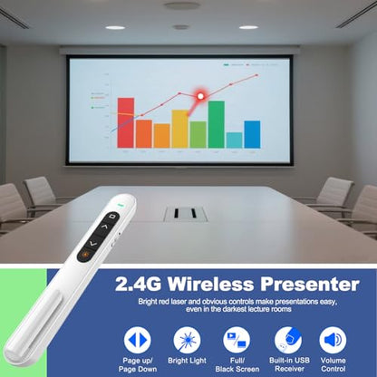 QUI Presenter Clicker Bundle | Pen-Shaped USB A White & Remote-Shaped USB A Pink