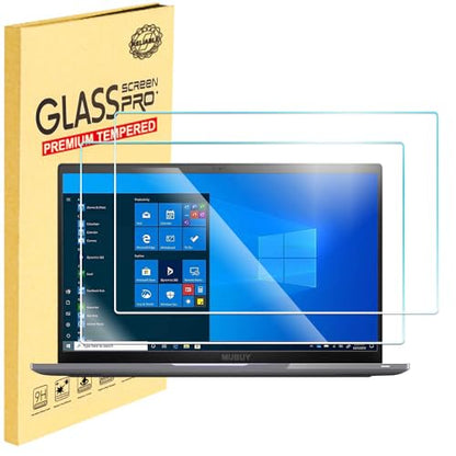 (2-Pack) 15.6" Laptop Screen Protector Tempered Glass for 15.6 HP/Dell/ASUS/Sony/Samsung/Lenovo/Acer/MSI/LG and All Other Brands 15.6" 16:9 Laptop, 9H Hardness, Anti Fingerprint, No Bubble, HD - size: 15.6"(16:9)