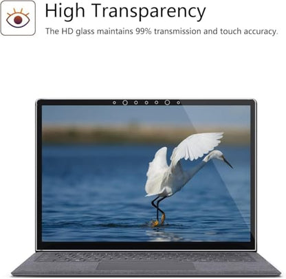 Megoo ArmorShield Tempered Glass Screen Protector for Surface Laptop 6 15" | Scratch Resistant, Ultra Clear, Smooth Touch, Fingerprint Resistant; Also Fits Surface Laptop 5/4/3, 2-Pack - size: Laptop 3–6 15"