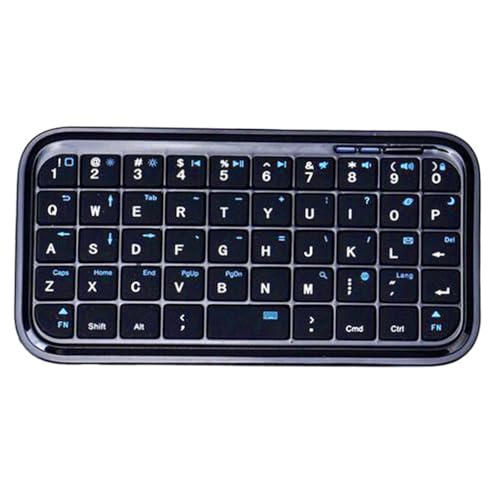 ciciglow Small Keyboard, Bluetooth Wired Dual Mode Compact Portable Rechargeable Silent Keys, with 300mAh Battery, for Laptop Tablet Phone Desktop (Backlit Black)