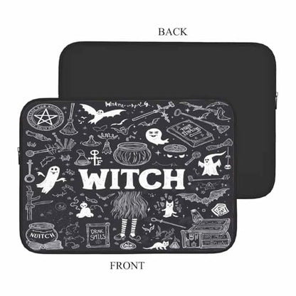 Laptop Sleeve Bag 15.4 15.6 Inch,Witch Halloween Witchcraft Black Magic Palmistry Protective Polyester Computer Cases Laptop Cover Briefcase Bag Tablet Travel Cover - color: LPS-016