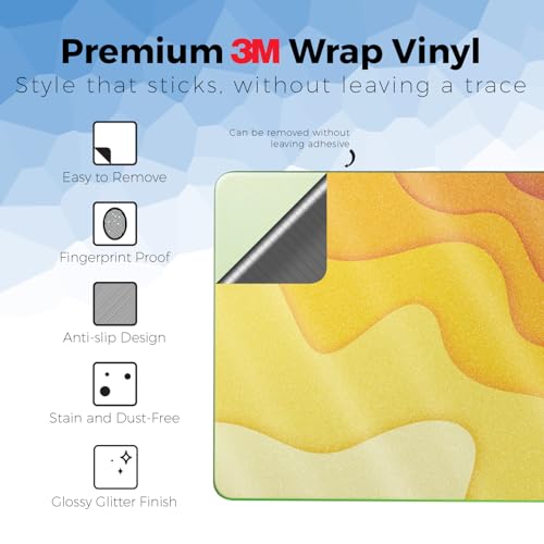 Glossy Glitter Laptop Skin Compatible with Apple MacBook Neo - Papercraft Yellow - Premium 3M Vinyl Protective Wrap Decal Cover - Easy to Apply | Crafted in the USA by MightySkins - color: Papercraft Yellow, size: MacBook Neo Full Cover Skin, style: Gloss