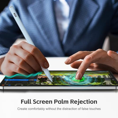 Stylus Pen for iPad 2026-2018 with 13mins Fast Charge,Tilt Sensitivity Palm Rejection Pencil for 11th (A16)/10/9/8/7/6 Gen, iPad Pro 11"/12.9"/M4/M5, iPad Air 3/4/5/M2/M3/M4 - color: blue