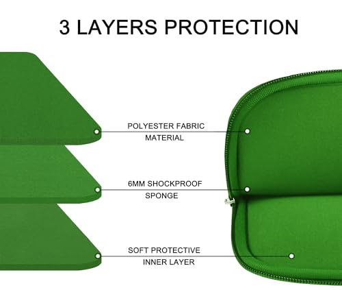 Askuko 14 inch Laptop Sleeve, Shockproof Protective Computer Cover, Durable Carrying Bag Laptop Case Compatible with 14"" MacBook Air/Pro HP Asus Lenovo Notebook, Dark Green - color: Dark Green, size: 14 inch