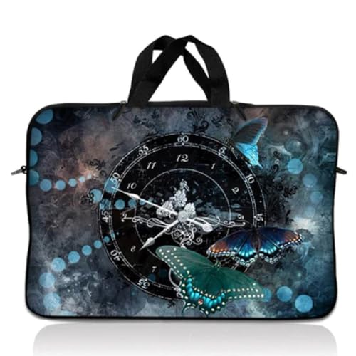 LSS 10.2 inch Laptop Sleeve Bag Carrying Case Pouch with Handle for 8" 8.9" 9" 10" 10.2" Acer, Asus, Dell, Hp, Sony, Toshiba, Clock Butterfly Time - color: Clock Butterfly Time, size: 8 in -10.2 in