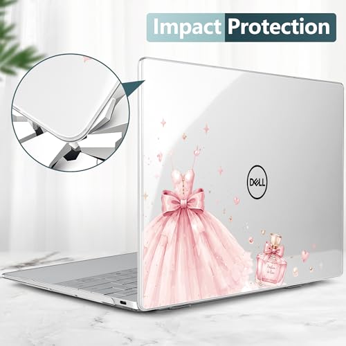 Batianda Princess Bow Case for Dell XPS 13 Laptop 2024 2025 | Fits Model Number 9340/9345/9350 13.4" Display, Slim Hard Shell, Lightweight Scratch-Resistant with Professional Protection - color: Princess Bow