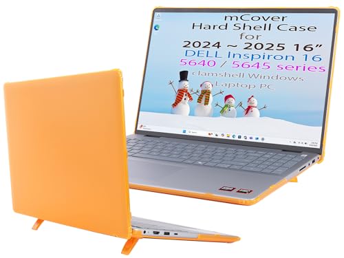mCover Case Only Compatible with 2024～2025 16" Dell Inspiron 16 5640 5645 Series Clamshell Windows Laptop PC (NOT Fitting Any Other Dell Models) - Orange - color: Orange