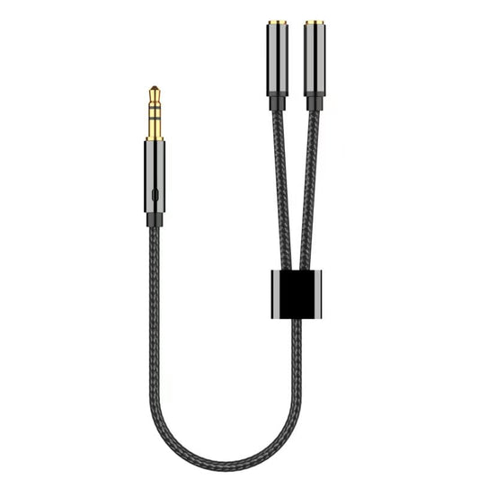 Headphone Splitter 3.5mm Mic and Audio Y Splitter TRRS Headset Adapter Cable Compatible with PC, Laptop, Android, Windows.(Grey) - color: Grey