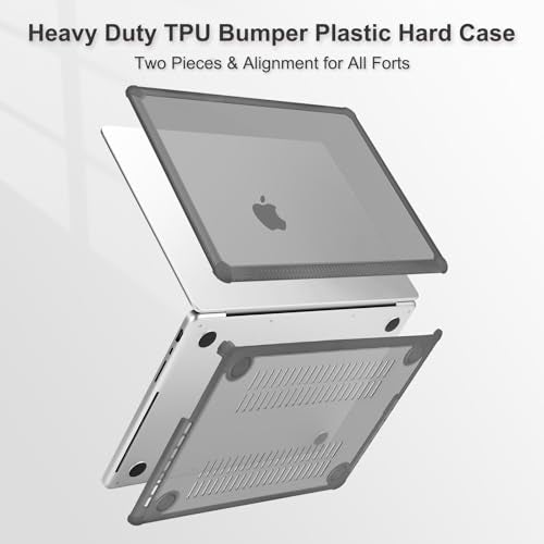 MOSISO Compatible with MacBook Pro 14 inch Case M5 M4 M3 M2 M1 2026-2021 | 3 in 1 Kit Anti-Crack Hard Shell with TPU Bumper, A3427 A3426 A3434 A3112 A3185 A3401 A2918 A2992 A2779 A2442, Gray - color: Gray