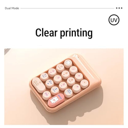 Wireless Numeric Keypad 18 Keys Bluetooth and 2.4G Number Pad with Ergonomic Concave Keycaps and Fade Print for Laptop Desktop Accounting Data Entry Spreadsheets (Milk Tea Color) - color: Milk Tea Color