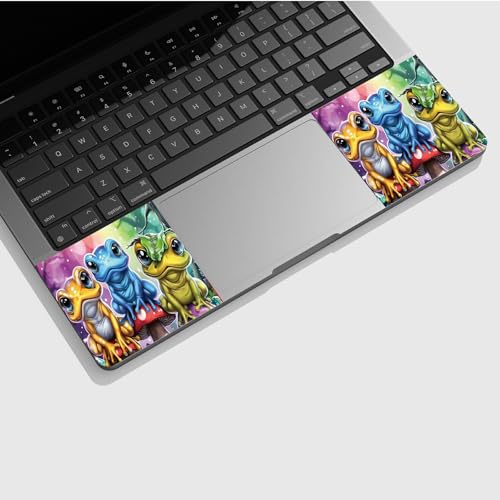 Universal Laptop Skin Sticker with 2 Wrist Pad Skins, Waterproof Scratch Resistant Vinyl Laptop Cover Decal, Cut to Fit for 11–15.6 Inch MacBook HP Dell Lenovo, Color Frogs - color: Color Frogs