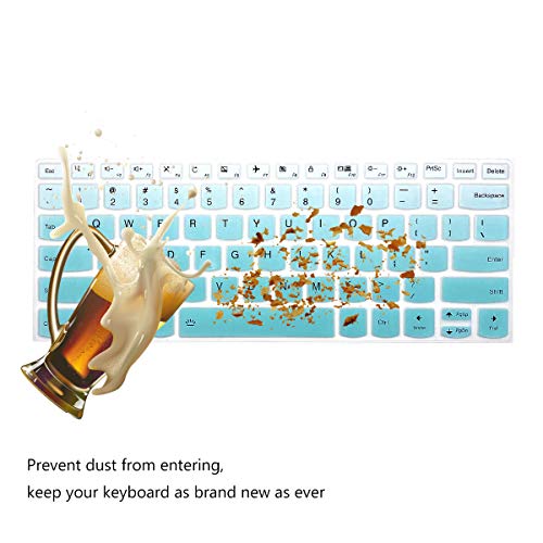 2Pack Keyboard Cover for Lenovo Yoga C740 C940 14" /Lenovo Yoga 6 13ARE05 13ALC6 /Yoga C930 930 920 13.9" /Yoga 720 720S 730 13.3" /Yoga 720 12.5" /Yoga 730 15.6"/Lenovo Flex 14 14" Keyboard Skin - color: MintGreen+Clear