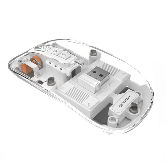 Veout Wireless Bluetooth Mouse, Portable Silent Click Rechargeable Mouse with USB Receiver, 3-Level DPI, Compatible with Laptop, PC, Mac, Tablet, Phone - color: Mouse-White