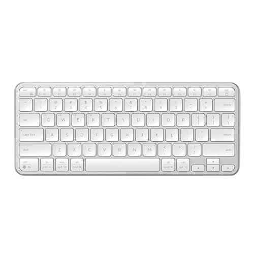 Satechi Slim EX1 Wireless Keyboard, Compact Keyboard for Mac, Windows, Android, Multi-Device 4-in-1 Connectivity (3X Bluetooth + 2.4GHz), Instant OS Remap, USB-C Rechargeable Battery, Silver - color: Silver, size: Keyboard