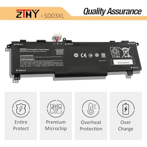 52.5Wh SD03XL Battery Replacement for HP Omen 15-EN 15-EN0000 15-en0xxxx | Omen 15 2020 15-EK 15-EK0000 15-ek0013dx 15-ek1013dx 15-ek0xxxx 15-ek1xxxx 15-ek1075cl 15-en0023dx 15-en1075cl 15-en1xxxx - size: 10.24*3.11*0.28 inch SD03XL