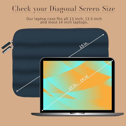 ANECDOTE Laptop Case 13-14 Inch – A Perfect Laptop Sleeve that is Compatible with MacBook Air/Pro and iPad Pro 12.9 – Fits in Your Bag, Made of 100% Nylon with Aesthetic Design (Navy) - color: Navy, size: 13-14 inches