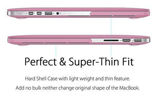 UESWILL Matte Hard Shell Case Cover Compatible with MacBook Pro (Retina, 13 inch, Early 2015/2014/2013/Late 2012), Model A1502/A1425, No CD-ROM, No USB-C, Pink - color: Pink, size: MacBook Pro 13" Retina A1502/A1425