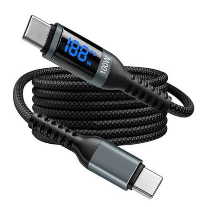 USB-C to USB C Charger Cable(2m/6.56ft), 100W PD Fast Charging /480 Mbps Data Transfer USBC Cable with LED Indicator Compatible with More Type-C Devices