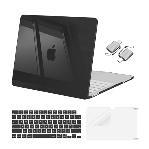MOSISO Compatible with MacBook Neo Case 13 inch 2026 A3404, Crystal Black | Crack & Scratch Resistant Cover Protective Ultra-Thin Hard Shell & Keyboard Cover & Screen Film & Type C - color: Crystal Black