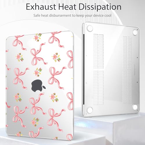 Tuiklol for 2026 MacBook Neo 13 Inch A18 Pro Chip Case, (Model A3404) Anti-Scratch Anti-Drop Slim Hard PC Shell Case with Shockproof Protective MacBook Neo Laptop Cover, Pink Bow Floral - color: Pink bow floral
