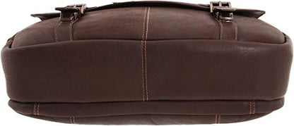 Kenneth Cole REACTION Show Business 16" Colombian Leather Business Laptop Portfolio Messenger Bag - color: Dark Brown
