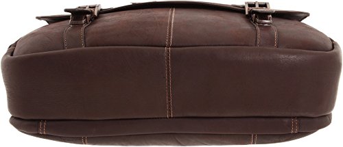 Kenneth Cole REACTION Show Business 16" Colombian Leather Business Laptop Portfolio Messenger Bag - color: Dark Brown