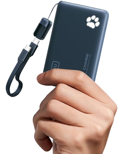 INIU 45W Fast Charging Portable Charger, Smaller 10000mAh Travel Power Bank | Flight-Safe, Detachable USB C Cable, Travel Essential, External Battery Phone Pack for iPhone 17 Samsung S26 iPad etc, Blue - color: Blue