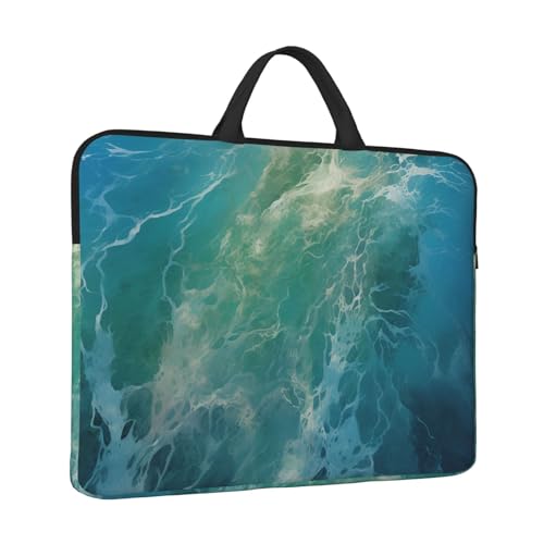 14 inch Laptop Sleeve with Handle Shockproof Laptop Bag Waterproof Computer Cover Bag Ocean Background Briefcase