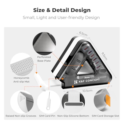 K&F CONCEPT 25-in-1 Electronic Cleaning Kit for Keyboard Laptop Cleaner | Multi-Function Electronic Cleaner,2 Keycap Pullers,Vacuum Sealed Microfiber Cloth,Multi-Device,for Photographers,MM02