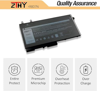 51Wh R8D7N 1V1XF Laptop Battery Replacement for Dell Precision 3540 3550 | Inspiron 7590 7591 7791 2-in-1 Latitude 5400 5410 5500 5510 Series P80F P80F001 P84F H82T6 0C5GV2 0W8GMW 4GVMP 11.4V 3-Cell - size: 7.60*4.13*0.20 inch R8D7N