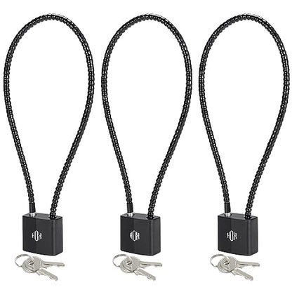 HOX Cable Gun Locks with Keys - Keyed Alike Cable Gun Safe Lock, for Firearm Locking and Safety - color: 3 Pack