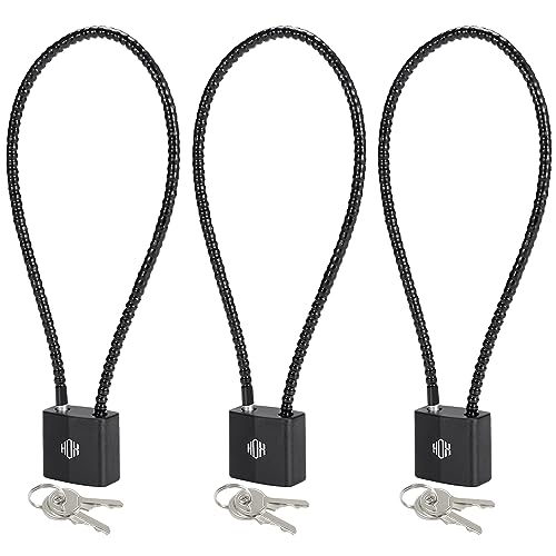 HOX Cable Gun Locks with Keys - Keyed Alike Cable Gun Safe Lock, for Firearm Locking and Safety - color: 3 Pack