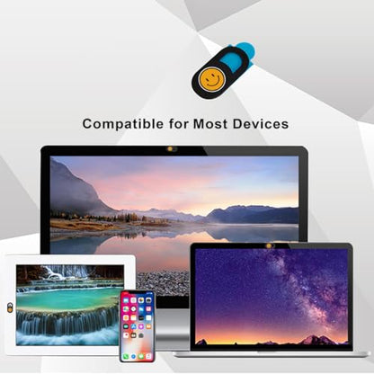 SIREG Webcam Cover Ultra Thin - Web Camera Cover fits Laptop,Tablet,PC,Computer, Smartphone, Protect Your Privacy and Security,Strong Adhesive (Smile-Black & 3 Pack) - color: Smile-Black & 3 pack