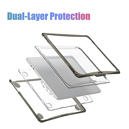 IBENZER Hexpact Protective MacBook Air 13 inch Case M5 2026 M4 2025 M3 M2 2024-2022 A3449 A3240 A3113 A2681, Heavy Duty Case & KeyboardCover & ScreenFilm, Gray, HPE-KK-GY+2 - color: Gray