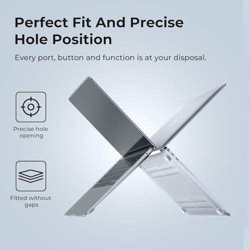 EooCoo Case for MacBook Air 13 inch M1 2020-2018, Crystal Clear | Crystal Hard Shell Scratch Resistant Protective Cover, Lightweight, Ultra Thin and Transparent, Easy Snap-On - color: Crystal Clear, size: Air 13.3-inch