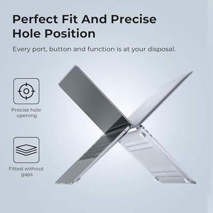 EooCoo Case for MacBook Air 13 inch M1 2020-2018, Crystal Clear | Crystal Hard Shell Scratch Resistant Protective Cover, Lightweight, Ultra Thin and Transparent, Easy Snap-On - color: Crystal Clear, size: Air 13.3-inch