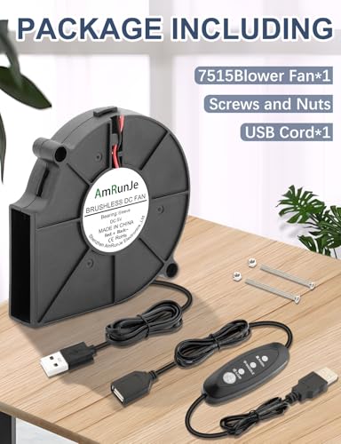 75mm x 15mm USB Cooling Blower Fan 5V, for Cooling Helmet Computer | Brushless Small Welding Helmet Cooling Fan, Variable Speed, for 3D Printer Hard Drive CPU PC Electronics Cabinet PC Case - size: 75mm x 15mm