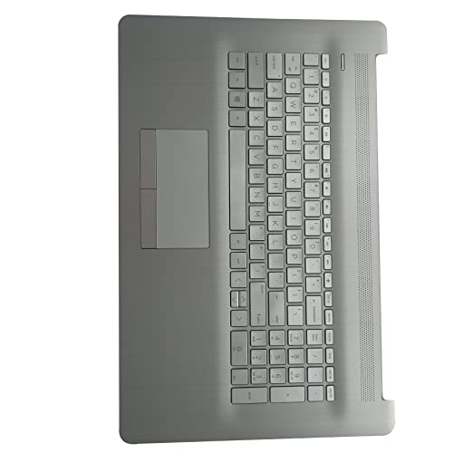 Replacement for HP 17 by 17-by 17CA 17-CA Laptop Upper Case Palmrest Non-Backlit Keyboard Touchpad Assembly Non-ODD Part L26986-001 6070B1308113 Top Cover Sliver 2020 Year