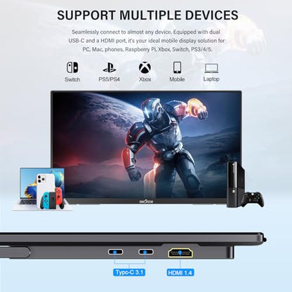 InnoView Large Portable Monitor 23.8inch FHD 1080P 144Hz USB-C, HDMI Computer Display HDR 100% sRGB IPS Gaming Monitor W/180°Adjustable DC Eyes Care Stand for Laptop PC MAC Phone PS4 Xbox Switch - size: 23.8" 1080P 144Hz