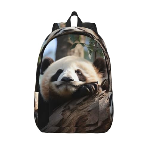 Laptop Backpack Travel Casual Daypack with Compartment Sleeping Panda Laptop Bag Lightweight Shoulder Bag for Hiking, Small, Black